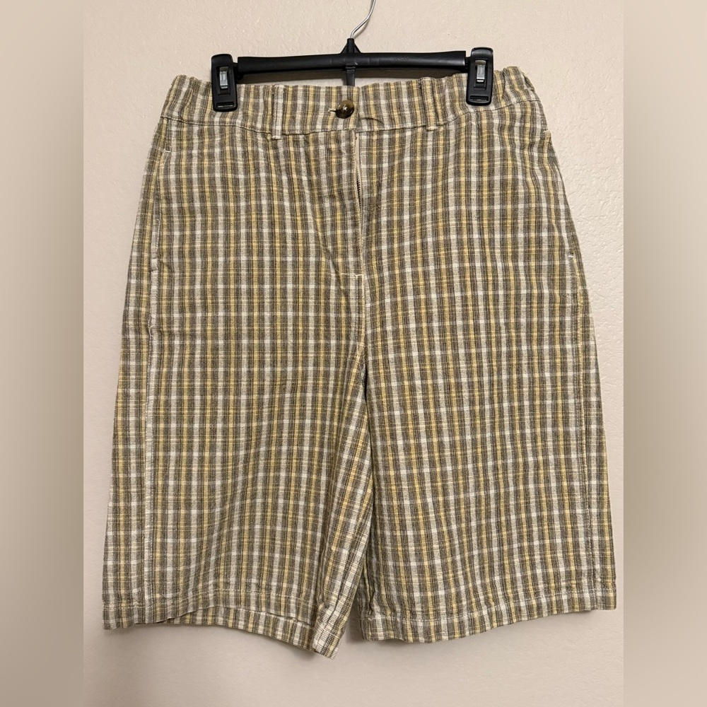 Urban Outfitters Men's Plaid Shorts in Yellow and Gray